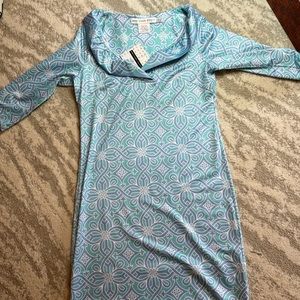 Gretchen Scott Blue Long Sleeve Dress
